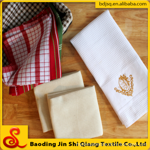 Wholesale Solid Color Custom Embroidery Logo 100% Cotton Kitchen Towel